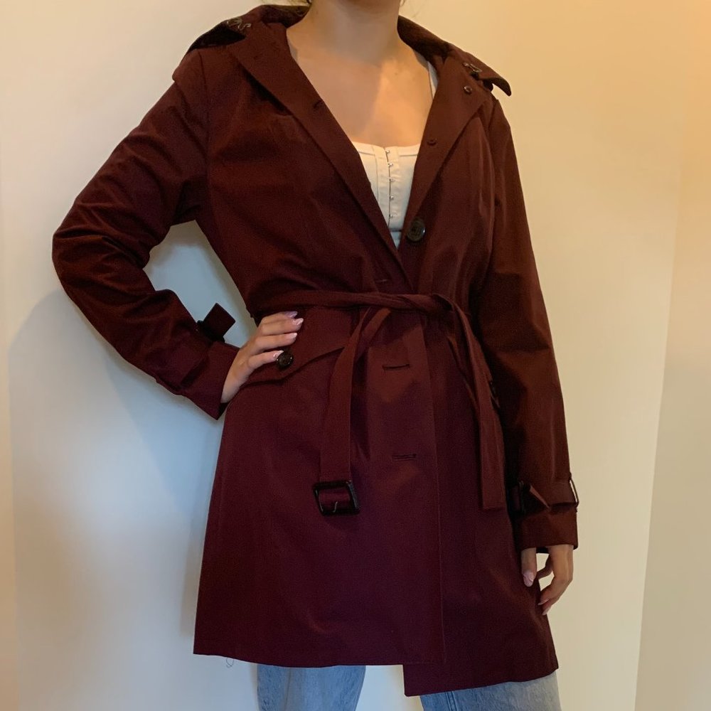 Michael Kors Cabernet Trench Coat Size Small